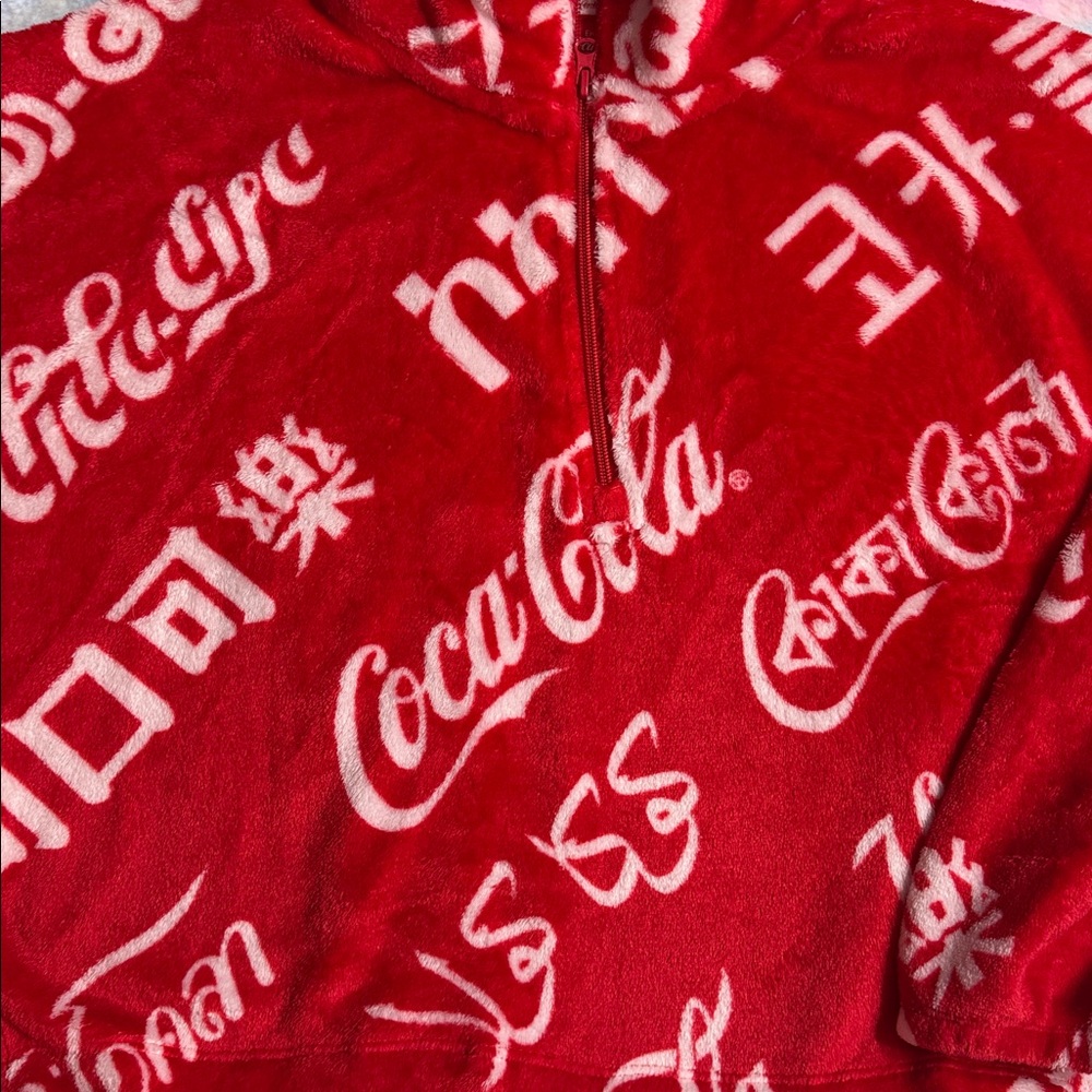 2/$10 Coca Cola Small Red Fleece Hoodie - Picture 2 of 4